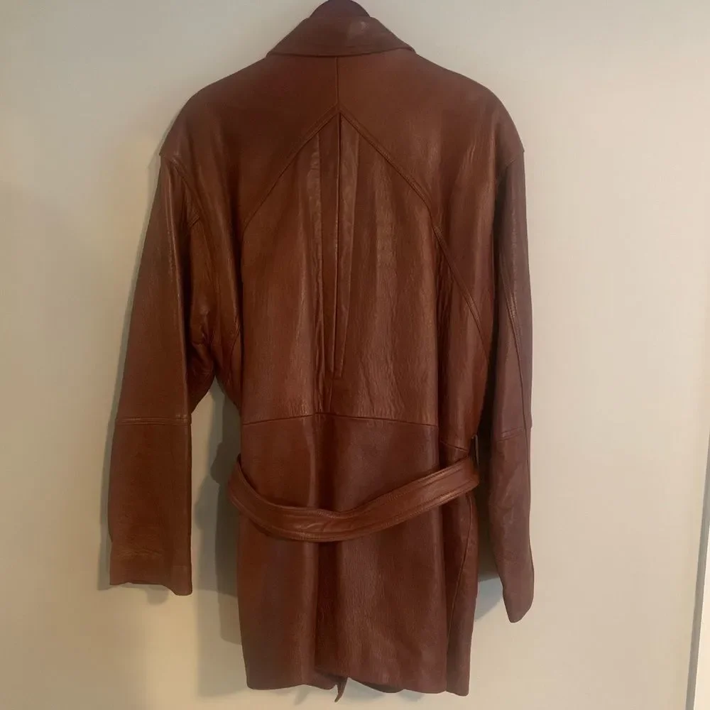 Mens Large Brown Soft leather coat - Picture 12 of 13